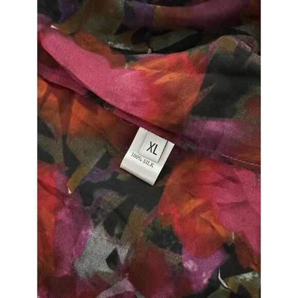 NWT Carol Coelho The Poppy Silk Satin Charmeuse Short Kimono Size XL - Picture 9 of 10